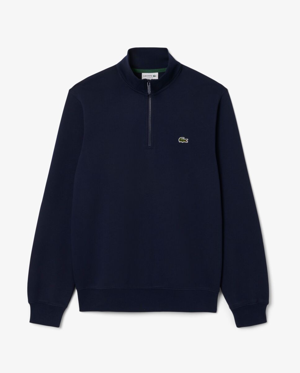 Sudadera sin capucha de hombre de felpa de cuello alto con cremallera en marrón - Lacoste - Azul marino Azul marino-6