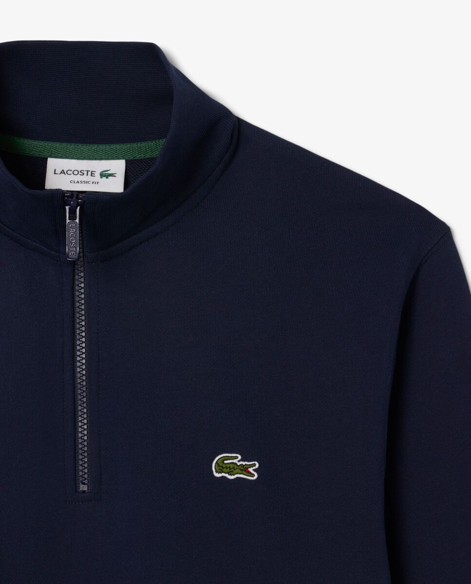 Sudadera sin capucha de hombre de felpa de cuello alto con cremallera en marrón - Lacoste - Azul marino Azul marino-5
