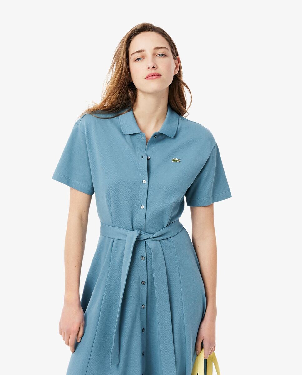Vestido polo con vuelo minipiqué de manga corta · Lacoste · El
