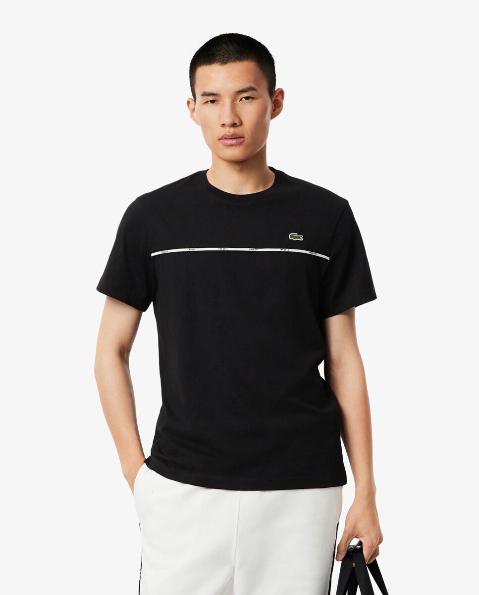 Camiseta de hombre de algodón de manga corta - Lacoste - Negro Negro-1