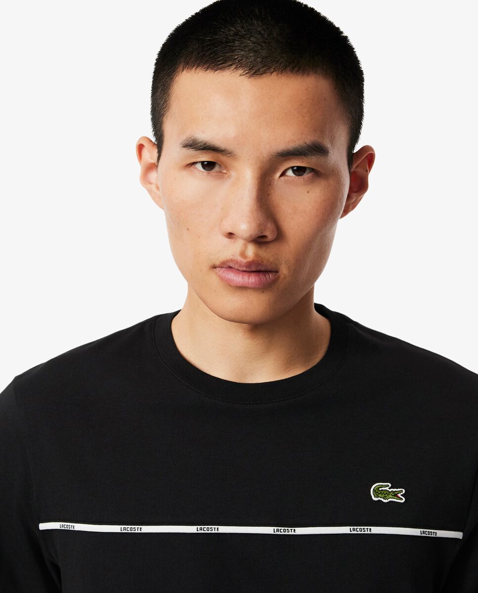 Camiseta de hombre de algodón de manga corta - Lacoste - Negro Negro-3