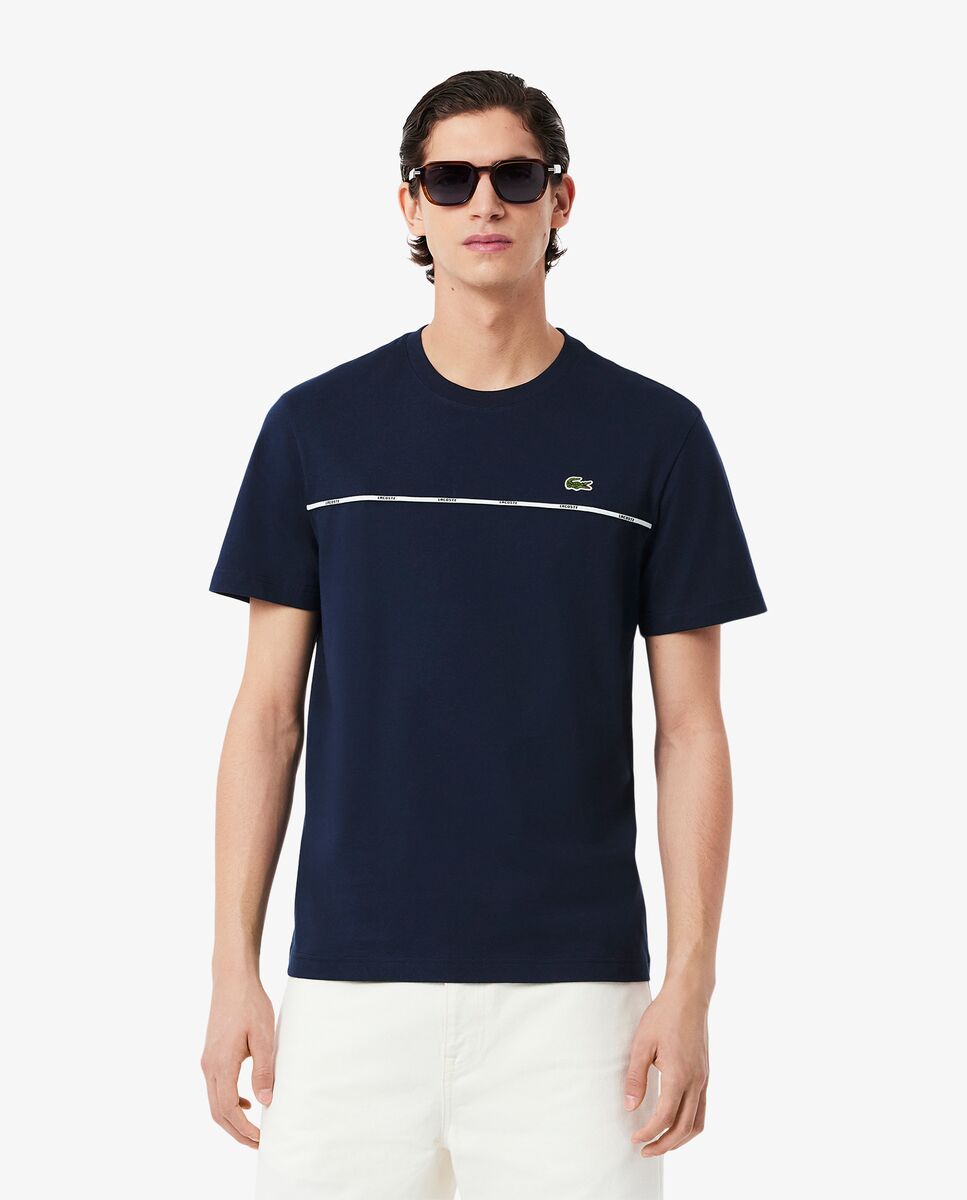 Camiseta de hombre de algodón de manga corta - Lacoste - Azul marino Azul marino-1