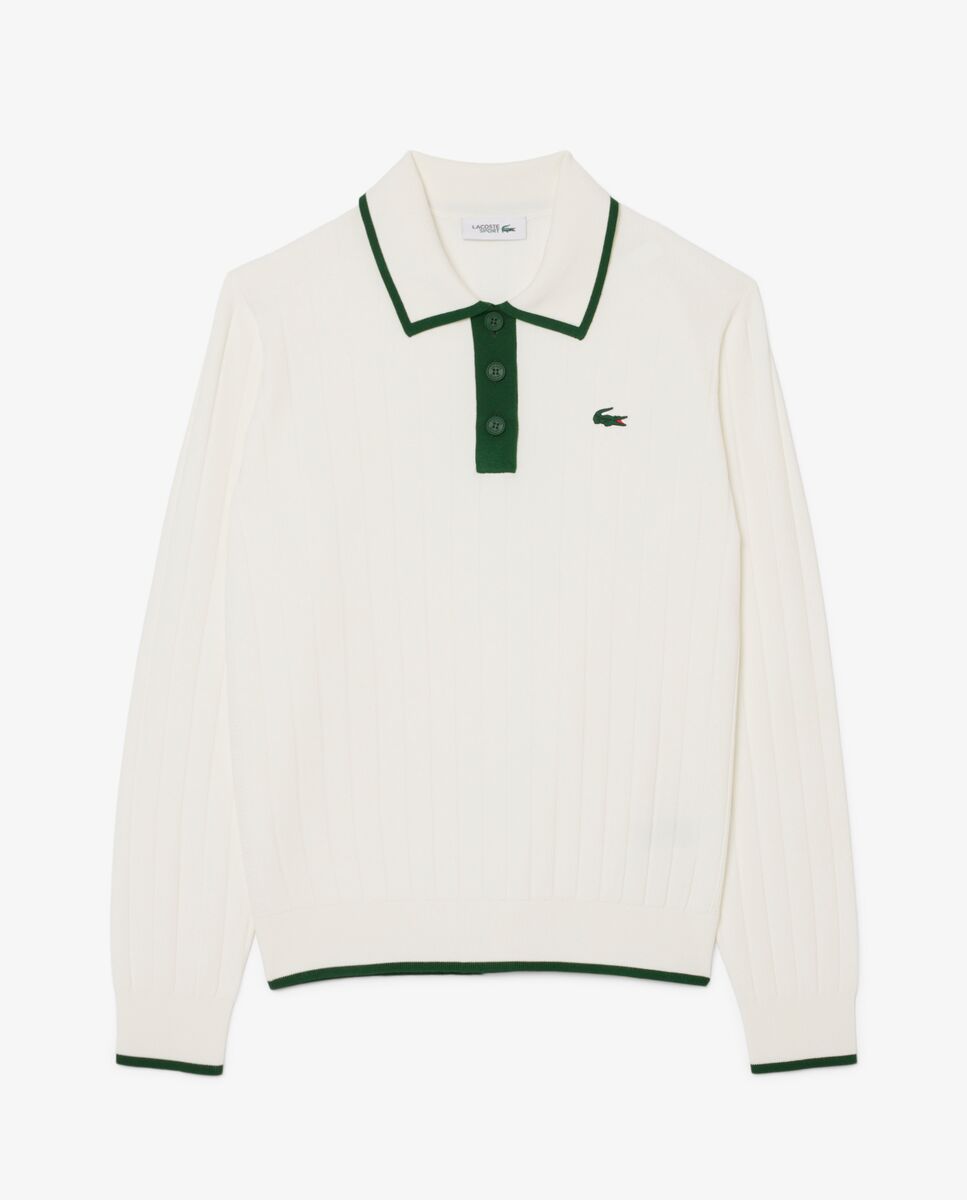 Jersey de golf elástico de mujer con cuello polo Lacoste - Verde Verde-6