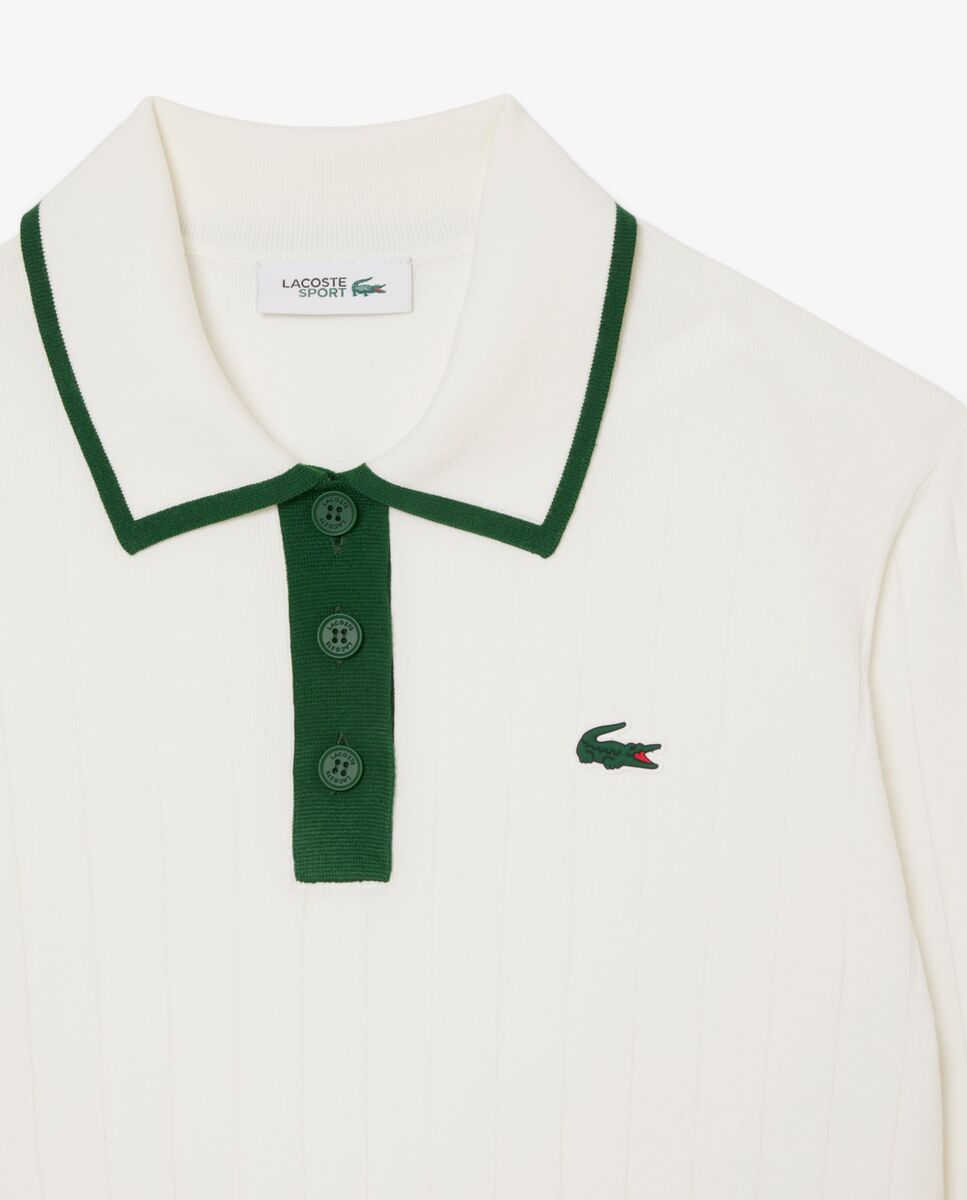 Jersey de golf elástico de mujer con cuello polo Lacoste - Verde Verde-5