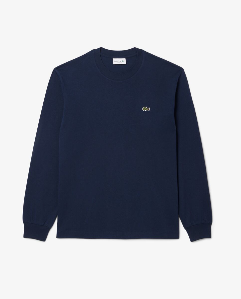Camiseta de hombre de manga larga de algodón - Lacoste - Azul marino Azul marino-6