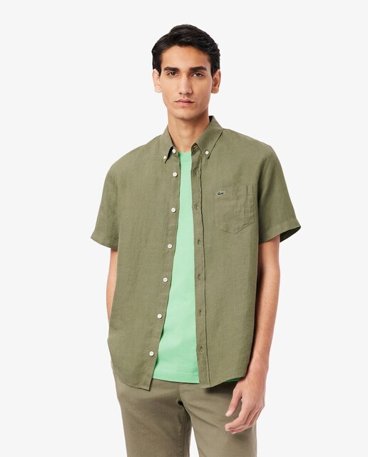 Imagen 0 de Camisa de hombre de lino de manga corta