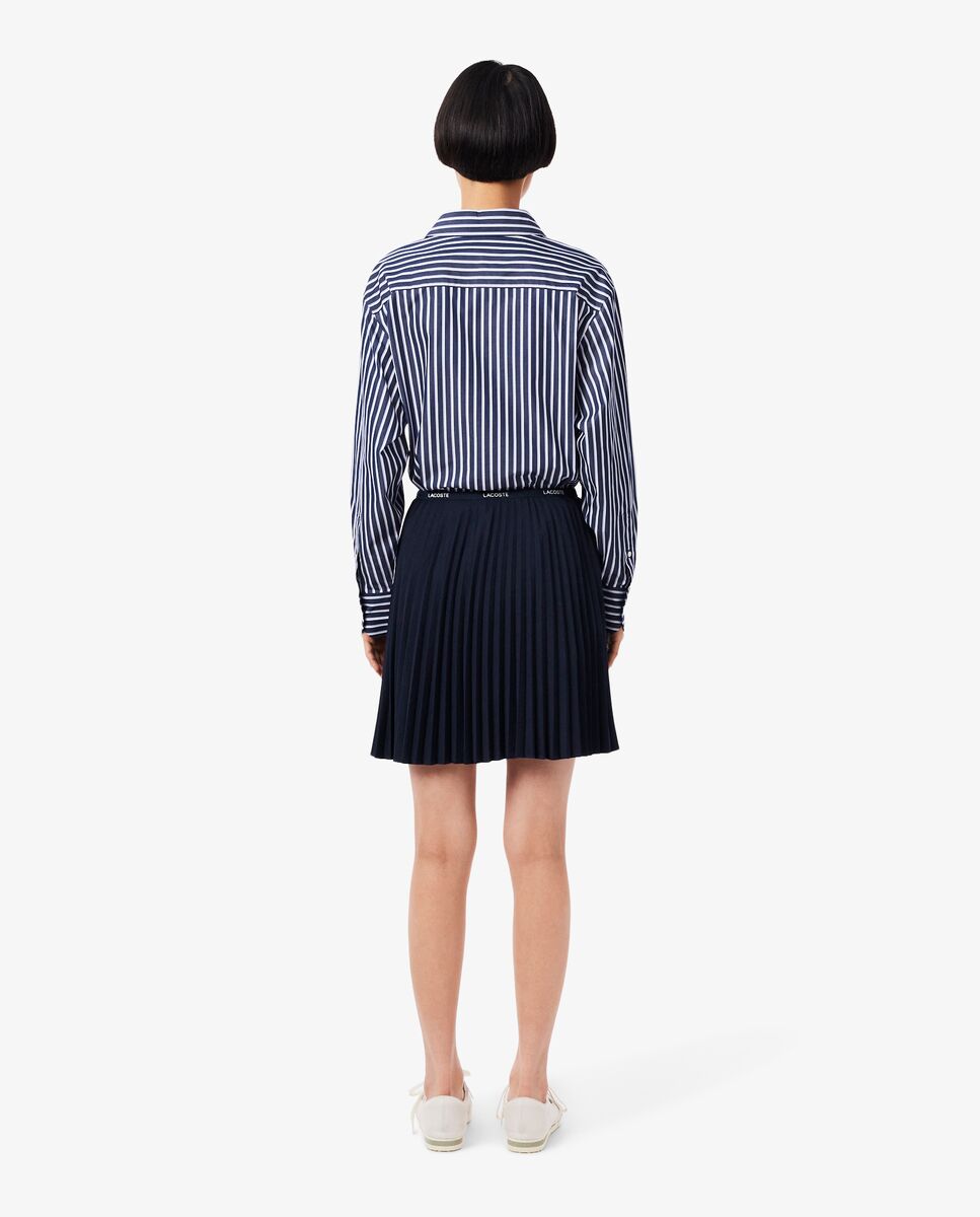 Falda corta plisada en blanco - Lacoste - Azul marino Azul marino-2