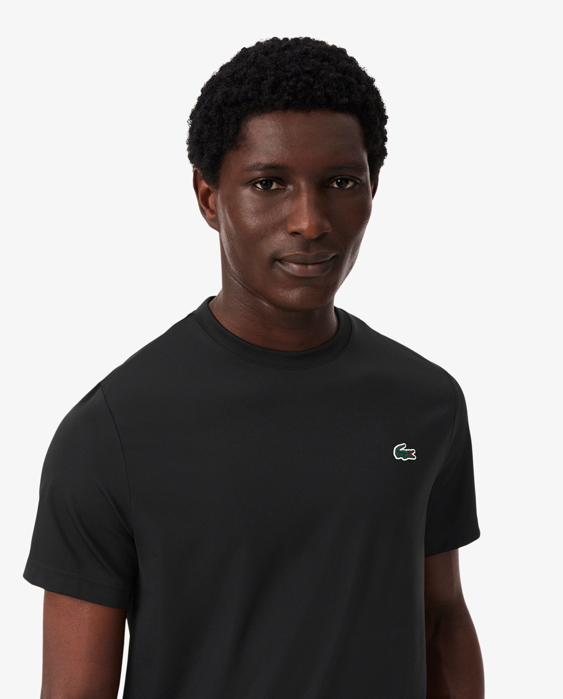 Camiseta de hombre deportiva elástica ligera con protección uv de manga corta - Negro Negro-3