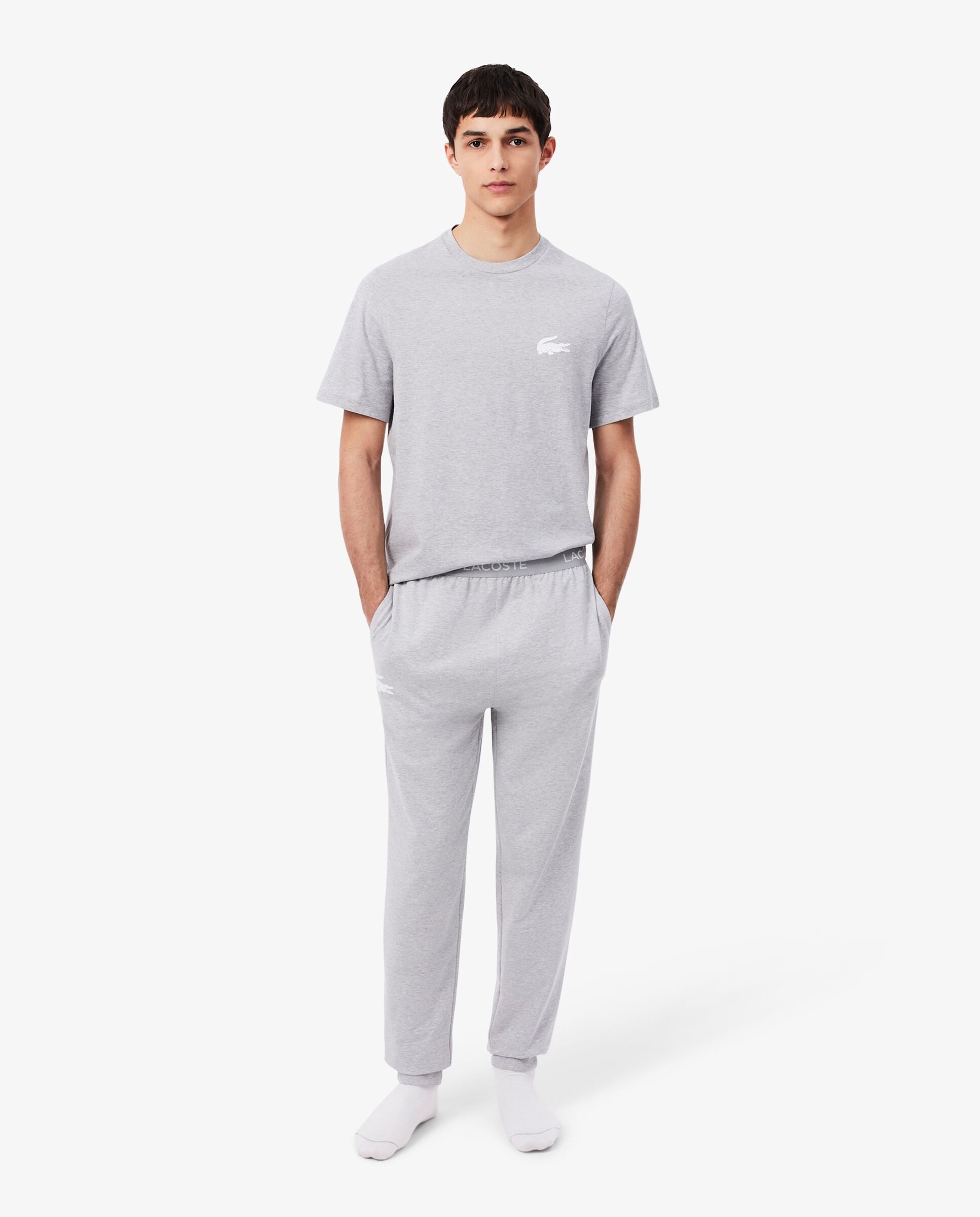 Joggers confort de polar con logo en la cintura de hombre - Lacoste - Gris oscuro Gris oscuro-4