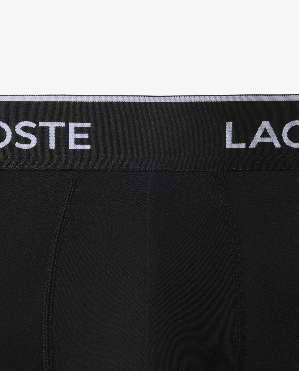 Pack de 3 calzoncillos de algodón elástico con logo en la cintura - Lacoste - Negro mate Negro mate-5