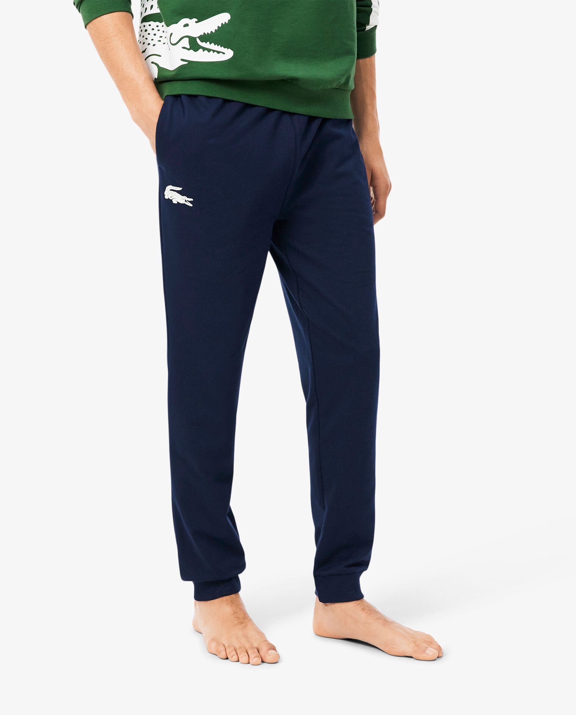 Joggers confort de polar con logo en la cintura de hombre - Lacoste - Blanco Blanco-3