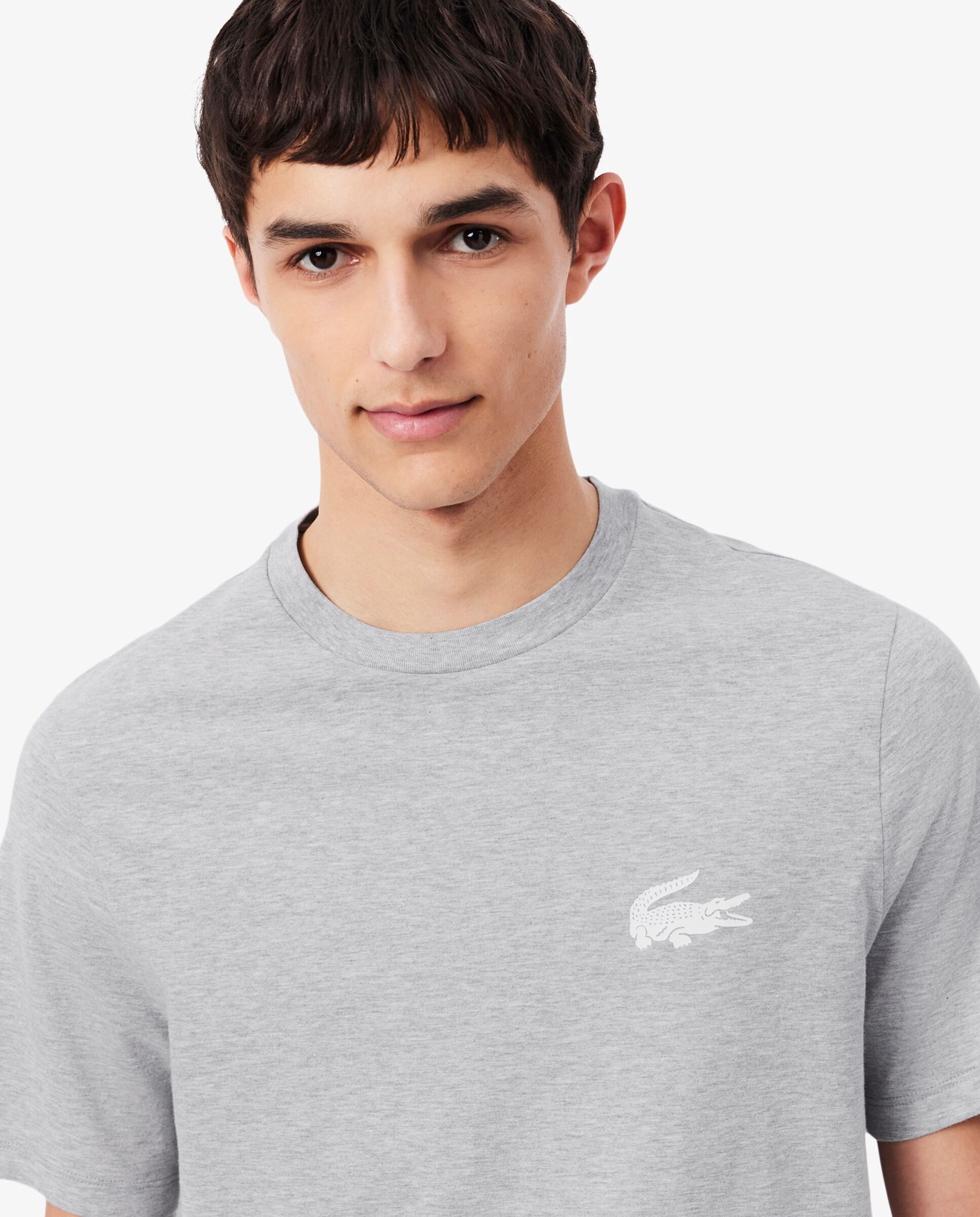 Camiseta Lacoste loungewear de algodón con micrologo - Gris oscuro Gris oscuro-3