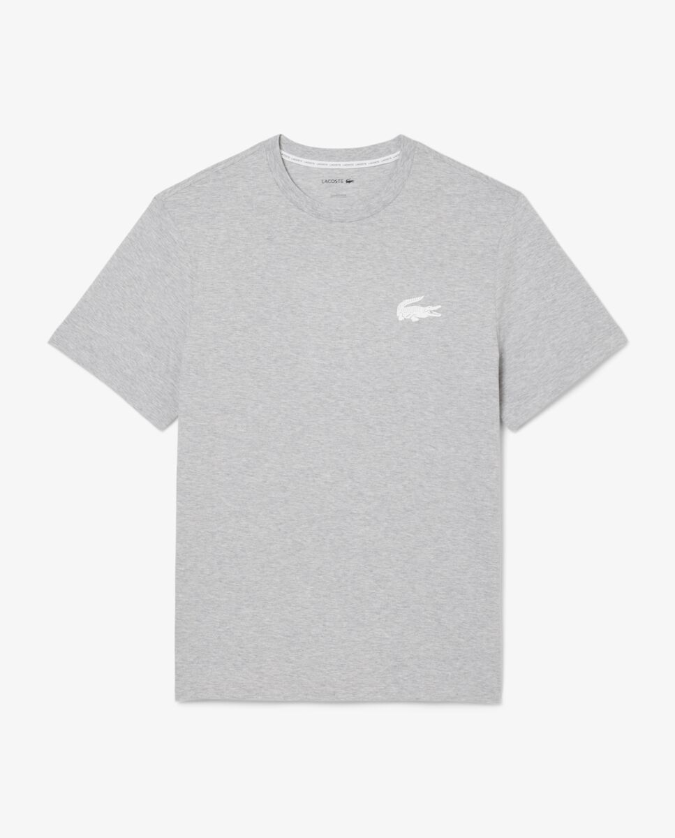 Camiseta Lacoste loungewear de algodón con micrologo - Gris oscuro Gris oscuro-6