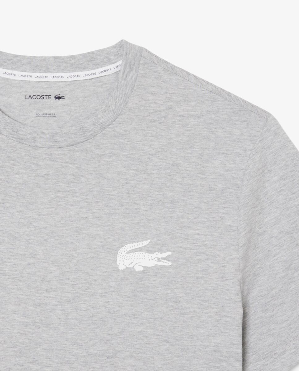 Camiseta Lacoste loungewear de algodón con micrologo - Gris oscuro Gris oscuro-5