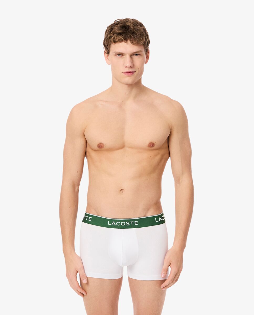 Pack de 3 calzoncillos de algodón elástico con logo en la cintura - Blanco Blanco-1