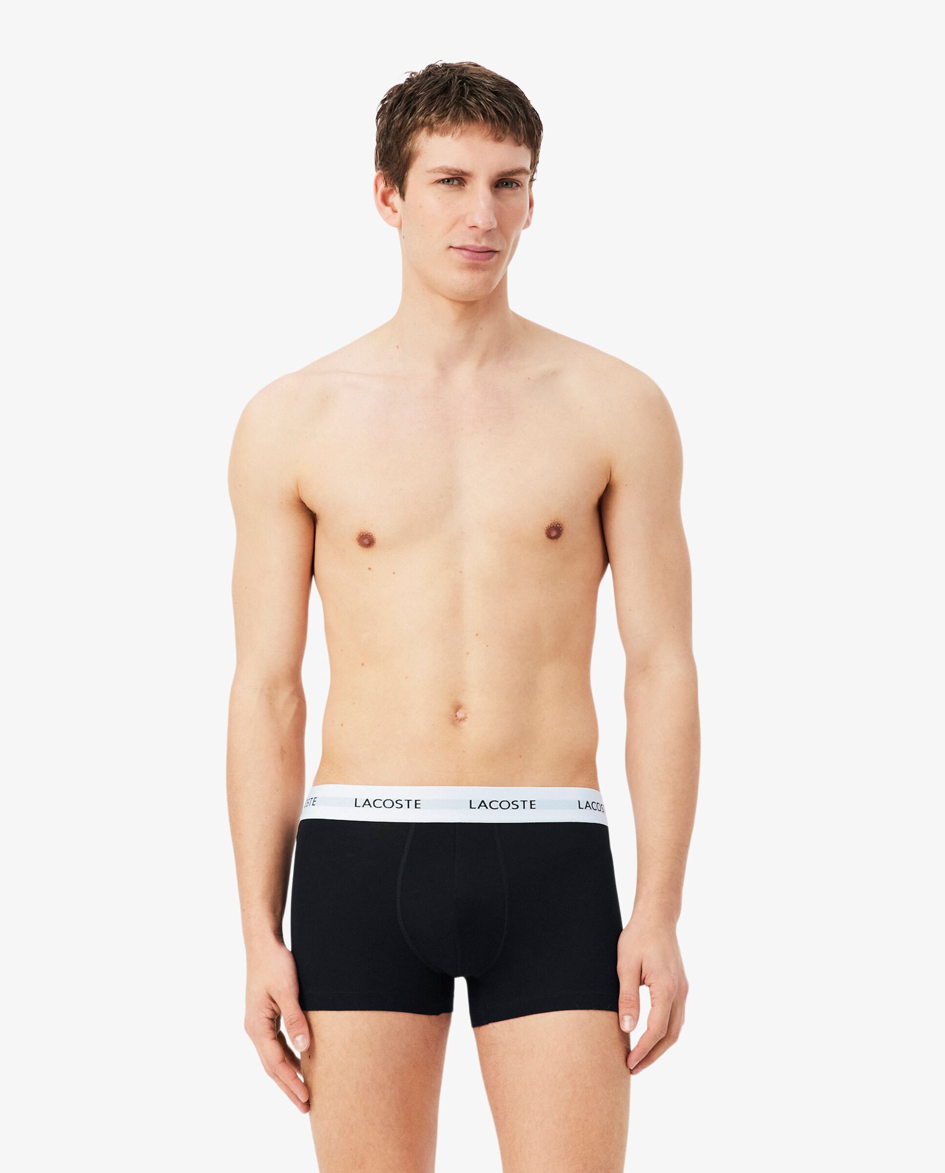 Pack de 3 calzoncillos de algodón con logo en la cintura - Lacoste - Negro Negro-1
