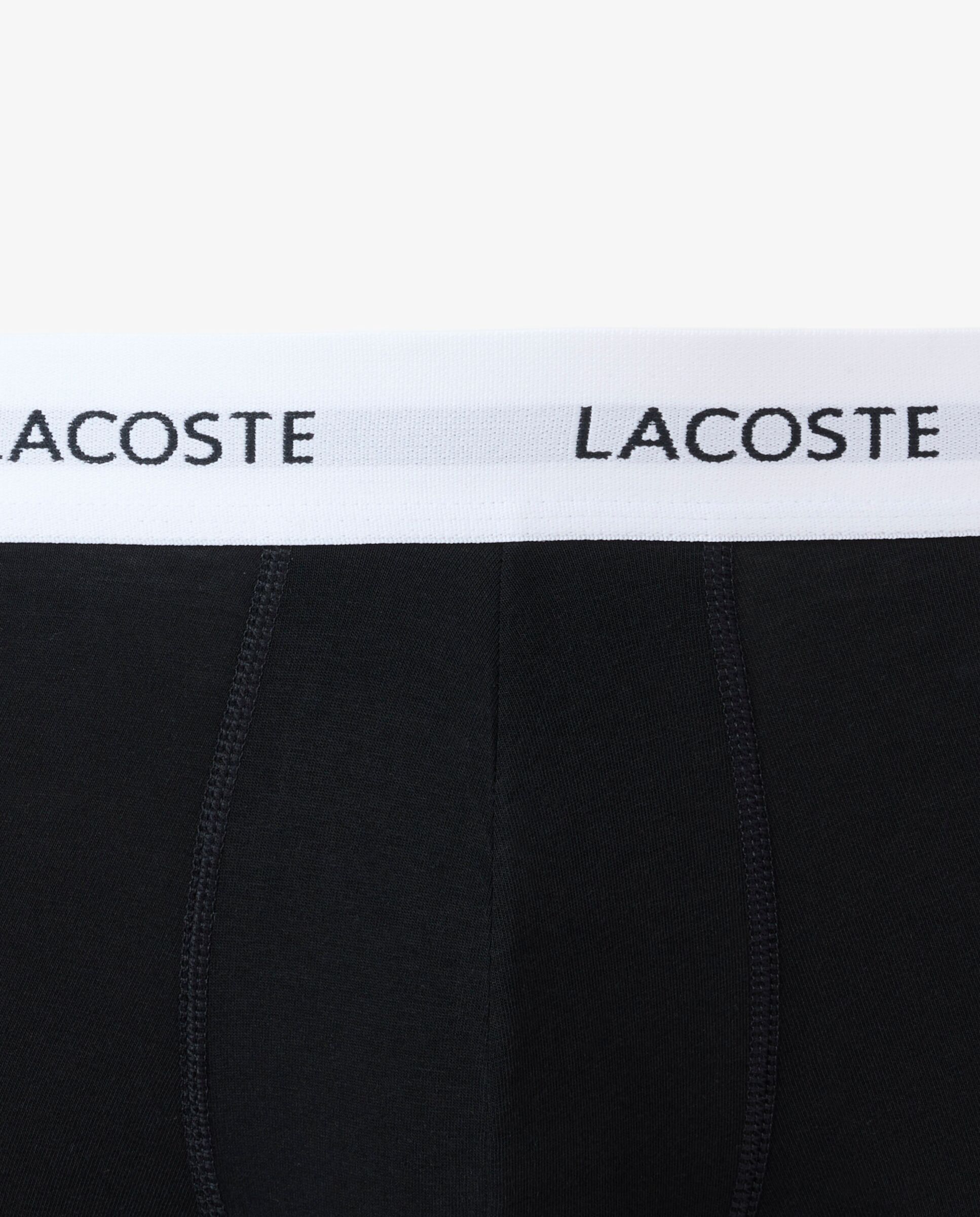 Pack de 3 calzoncillos de algodón con logo en la cintura - Lacoste - Negro Negro-5