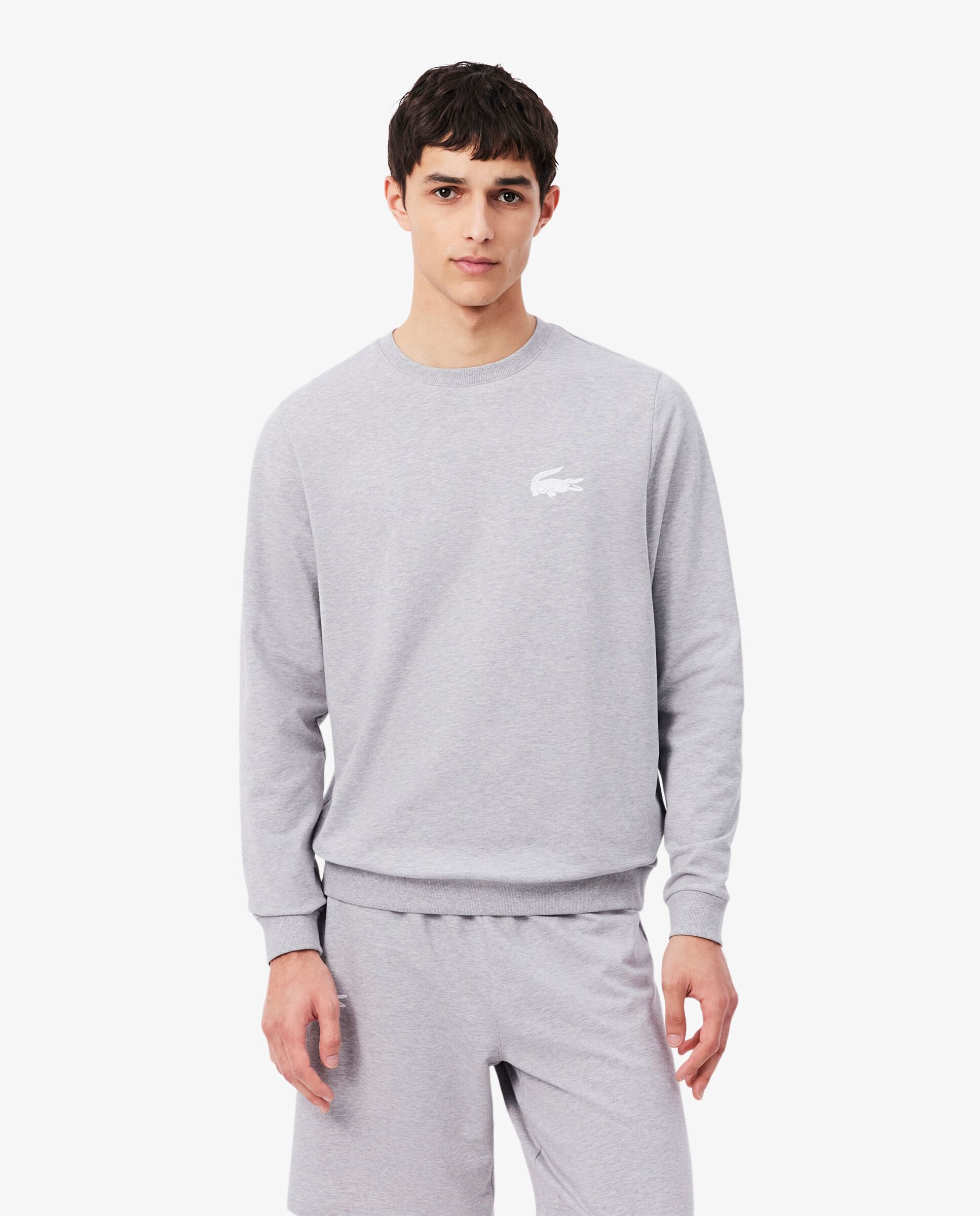 Sudadera de hombre con capucha loungewear de felpa en azul - Lacoste - Gris claro Gris claro-1