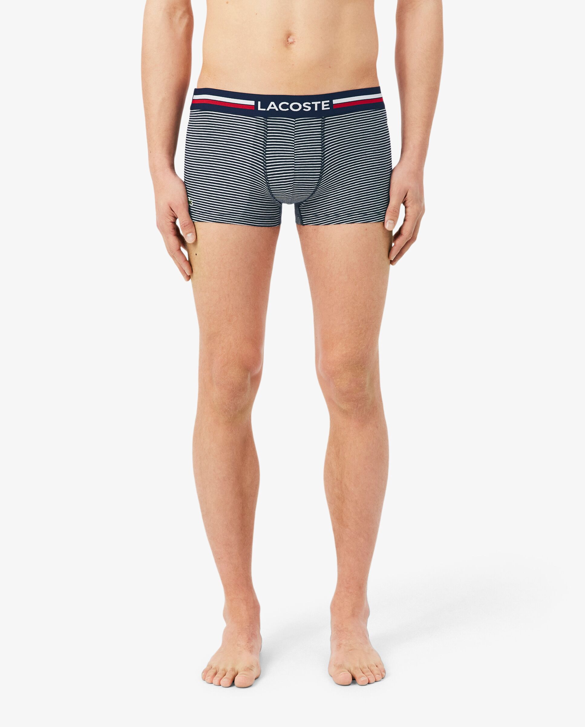 Pack de 3 calzoncillos de algodón elástico con logo en la cintura - Lacoste - Blanco Blanco-3