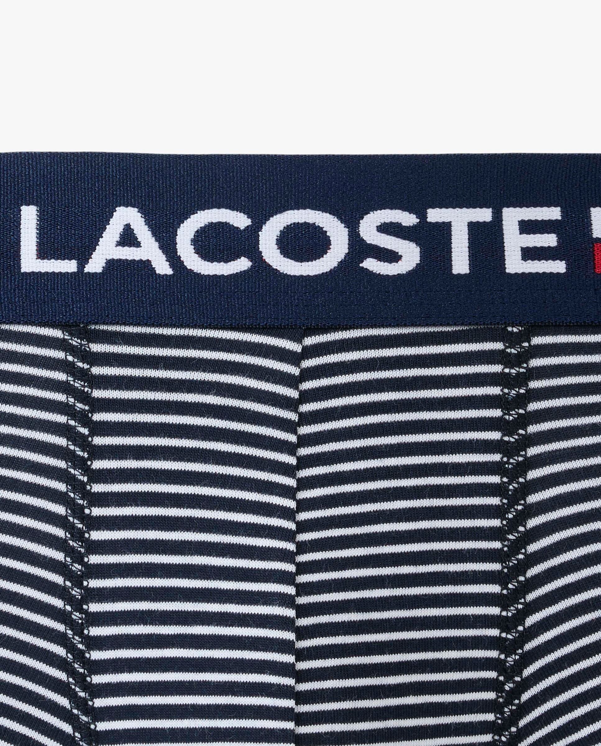 Pack de 3 calzoncillos de algodón elástico con logo en la cintura - Lacoste - Blanco Blanco-5