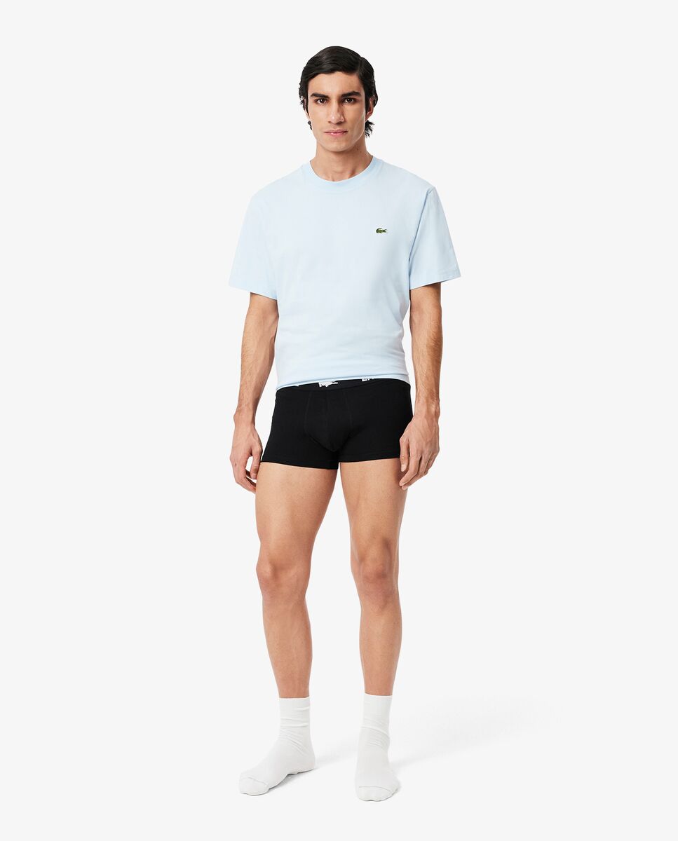 Pack de 3 bóxers de hombre de algodón elástico - Lacoste - Negro / Blanco Negro / Blanco-4