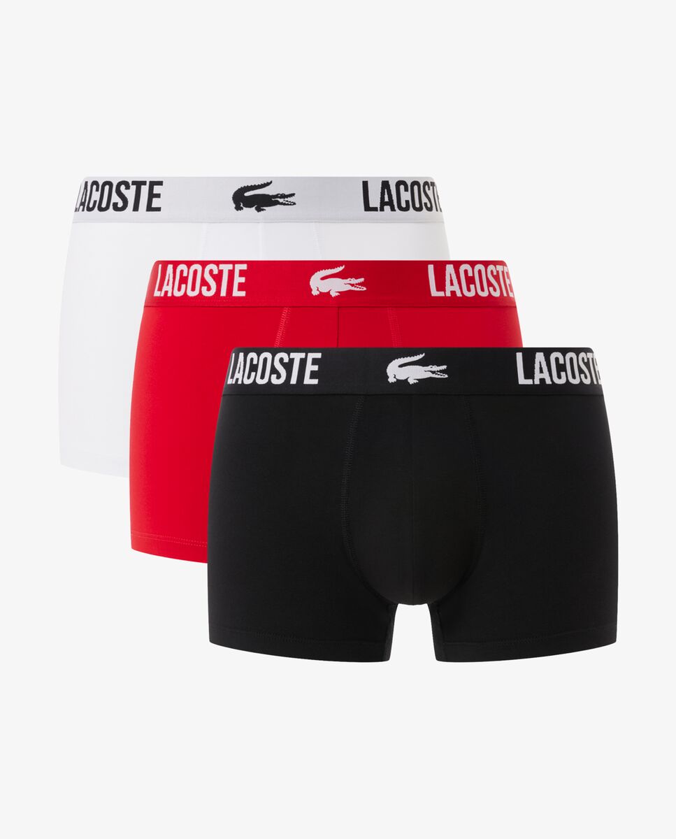 Pack de 3 bóxers de hombre de algodón elástico - Lacoste - Negro / Blanco Negro / Blanco-5