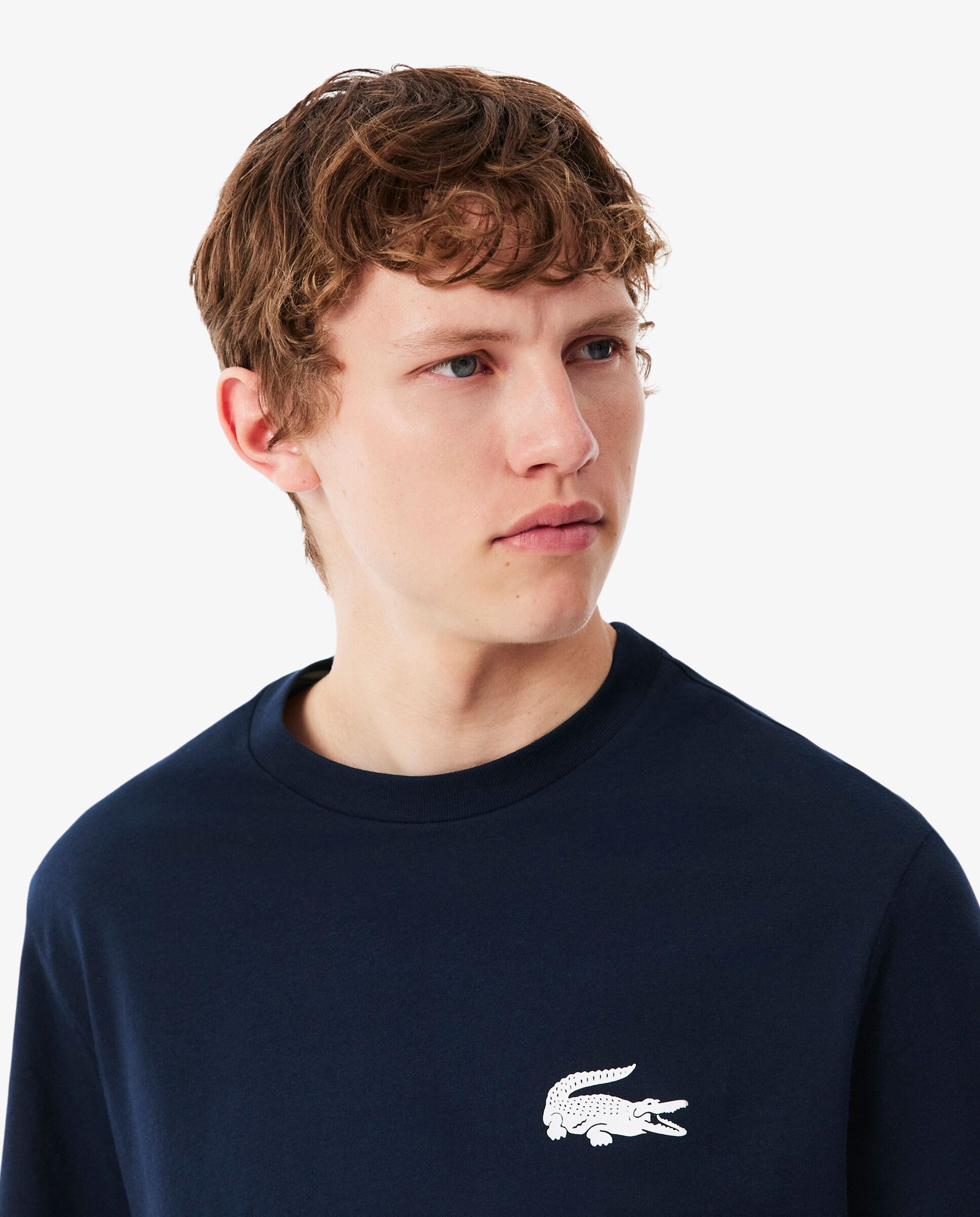 Camiseta Lacoste loungewear de algodón con micrologo - Blanco Blanco-3
