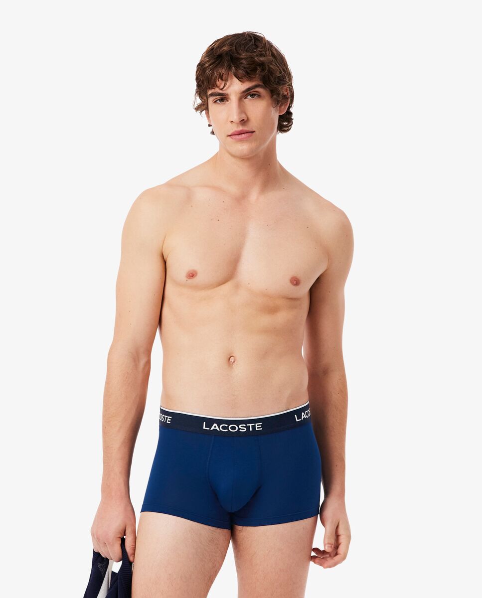 Imagen 1 de Pack de 3 calzoncillos de algodón elástico con logo en la cintura - Lacoste - Azul Azul