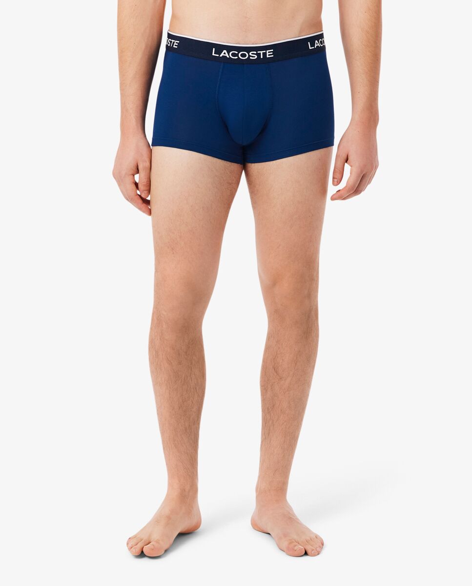 Imagen 3 de Pack de 3 calzoncillos de algodón elástico con logo en la cintura - Lacoste - Azul Azul
