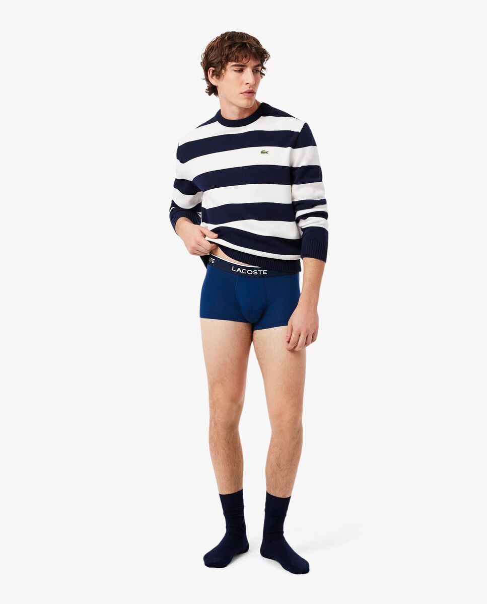 Imagen 4 de Pack de 3 calzoncillos de algodón elástico con logo en la cintura - Lacoste - Azul Azul