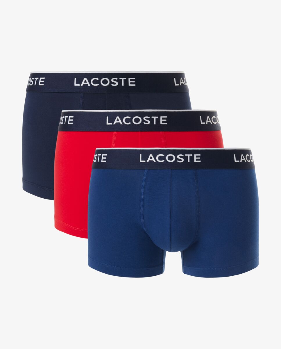 Imagen 5 de Pack de 3 calzoncillos de algodón elástico con logo en la cintura - Lacoste - Azul Azul