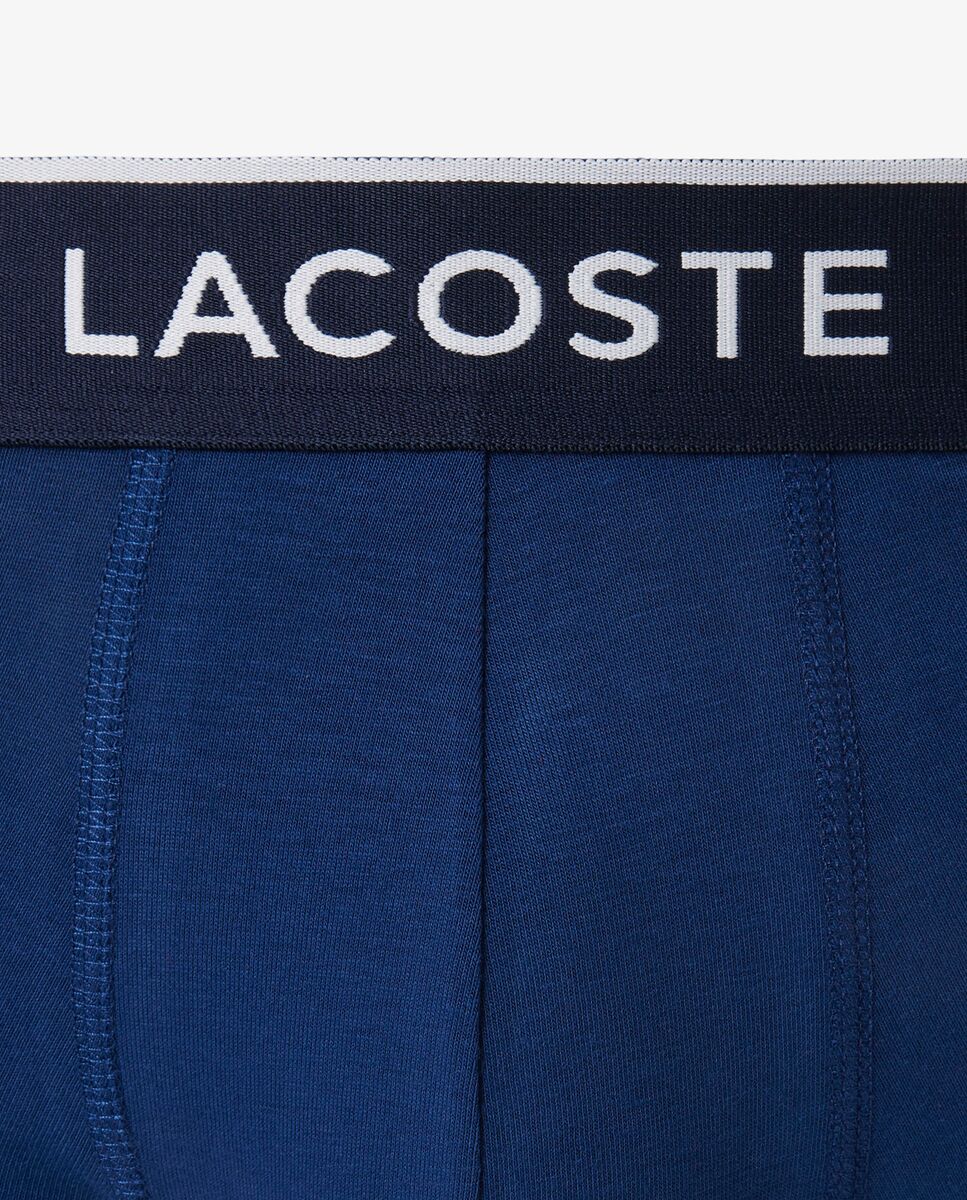 Imagen 6 de Pack de 3 calzoncillos de algodón elástico con logo en la cintura - Lacoste - Azul Azul