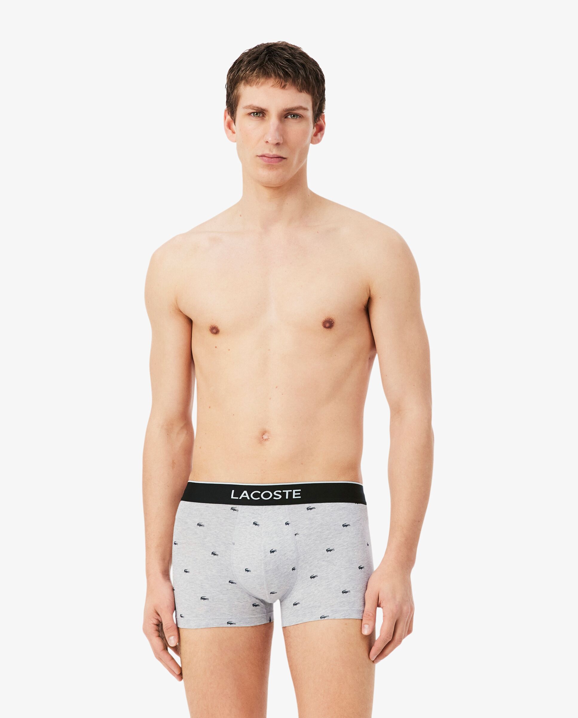 Pack de 3 calzoncillos de algodón con logo en la cintura - Lacoste - Negro Negro-1