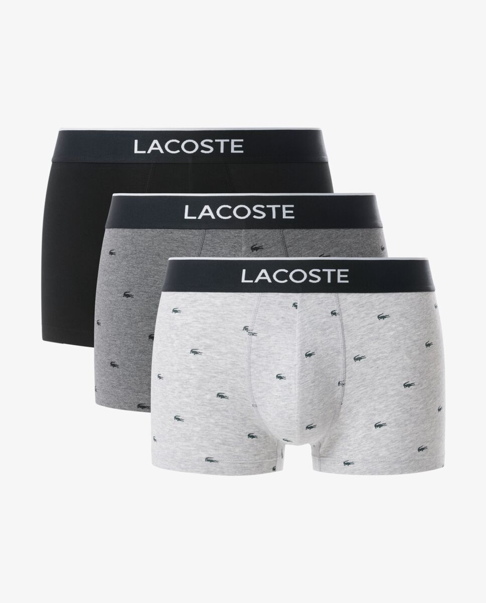 Pack de 3 calzoncillos de algodón con logo en la cintura - Lacoste - Negro Negro-6