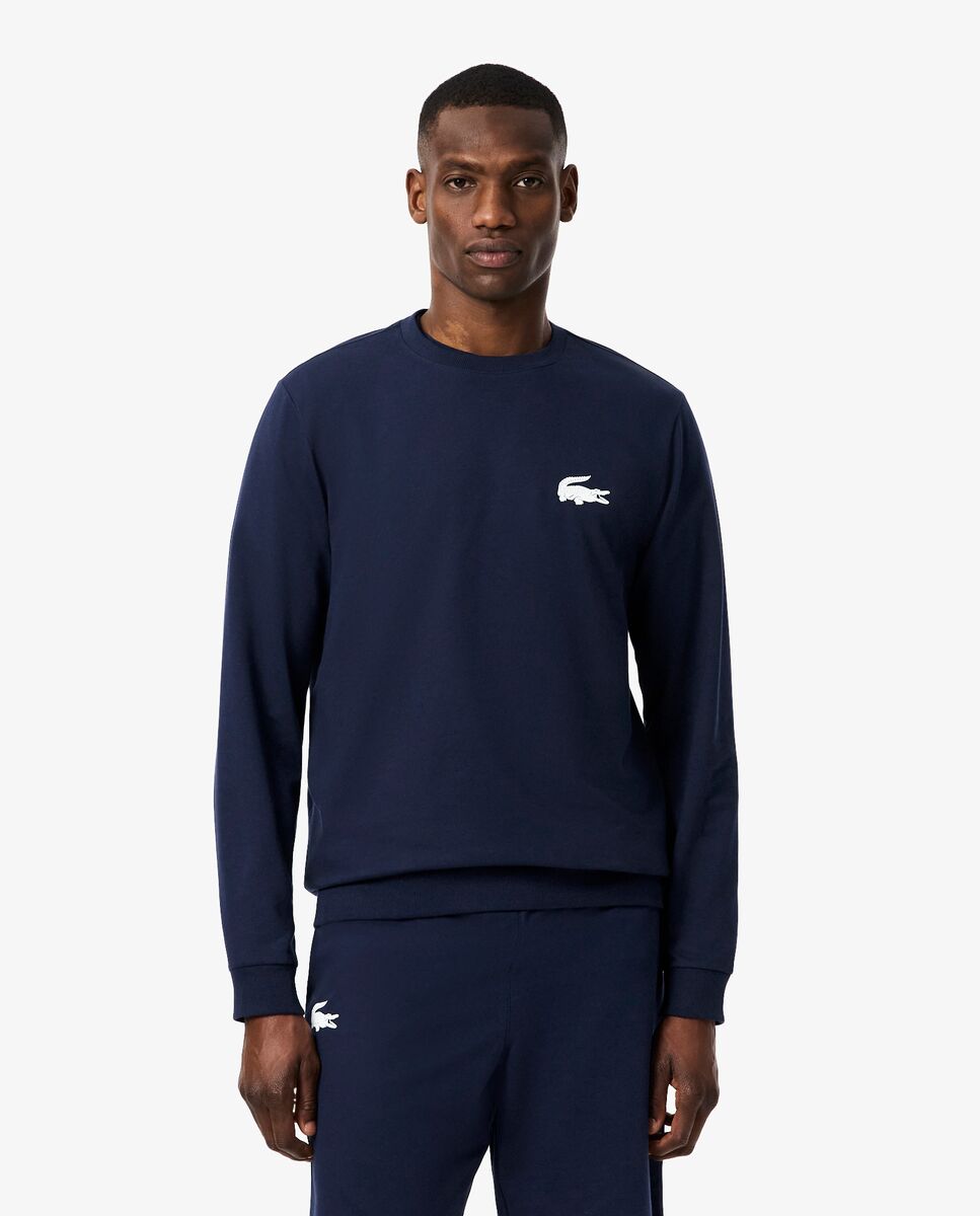 Sudadera de hombre con capucha loungewear de felpa en azul - Lacoste - Azul marino Azul marino-1