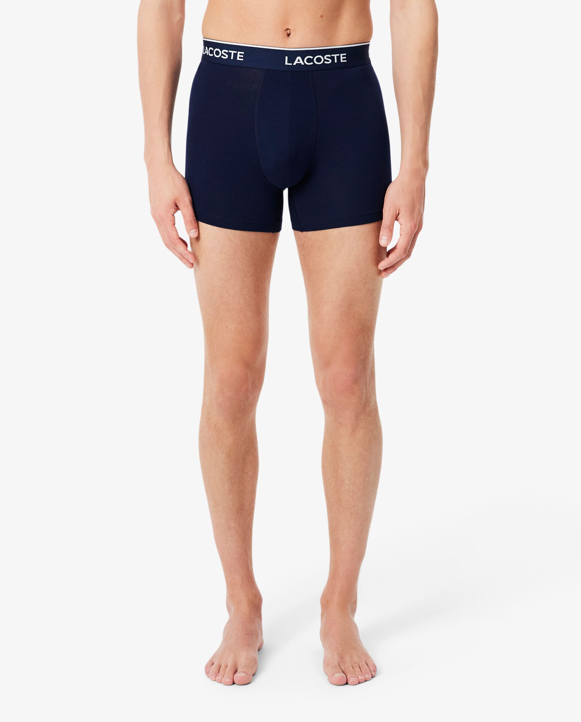 Pack de 3 bóxers de hombre de punto de algodón elástico - Lacoste - Azul marino Azul marino-3