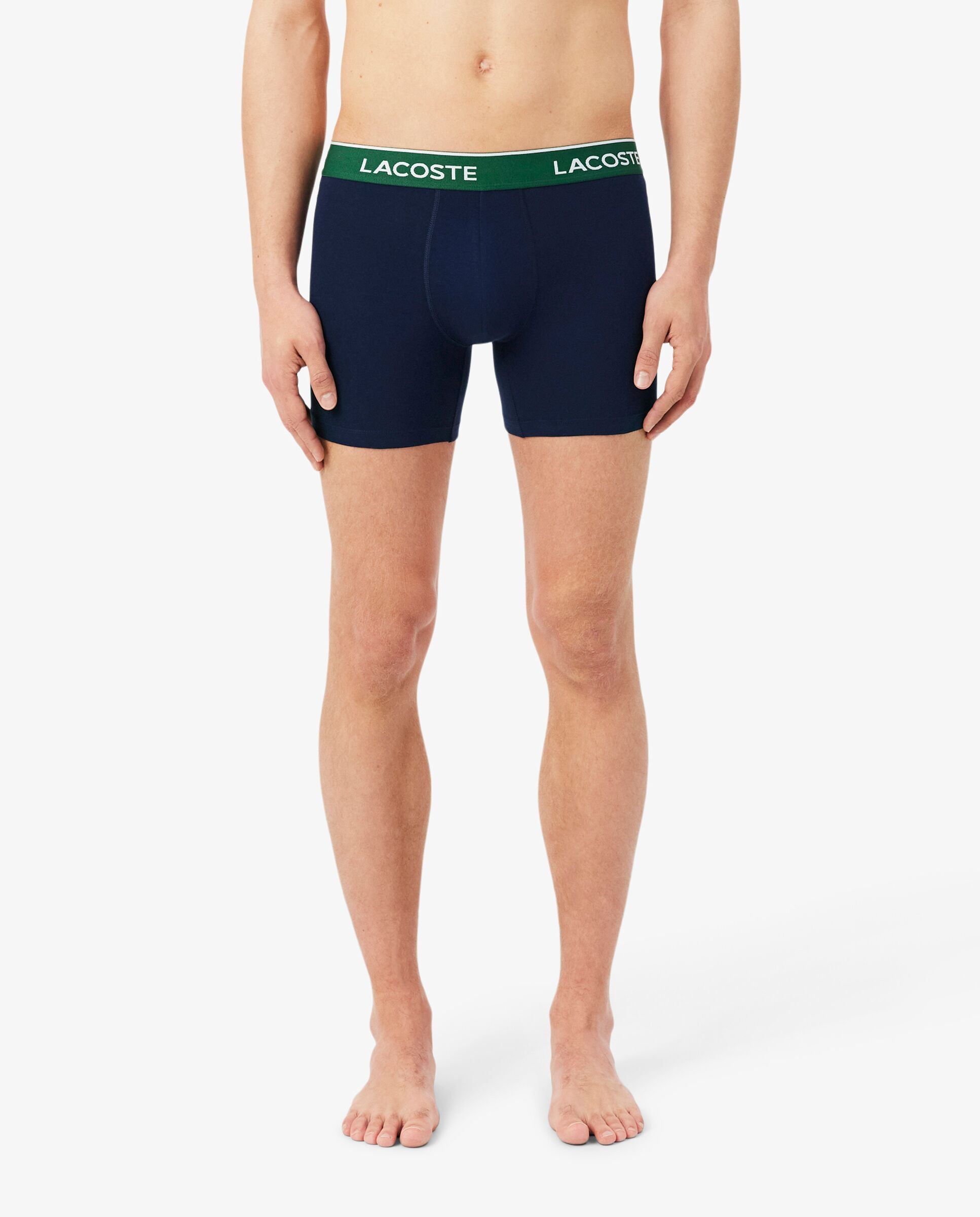 Pack de hombre de 3 calzoncillos de hombre de algodón elástico en azul - Lacoste - Azul marino Azul marino-3