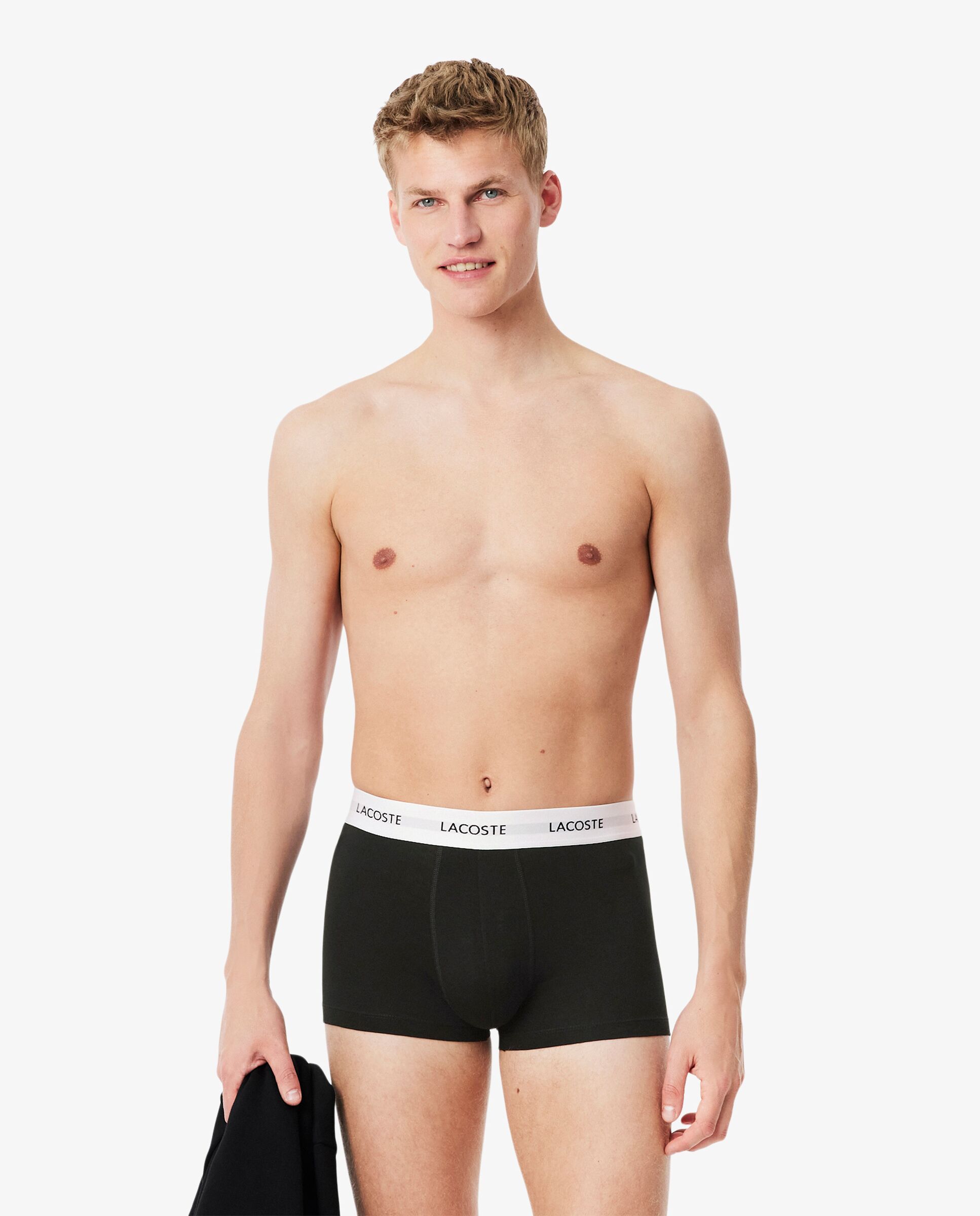 Pack de 3 calzoncillos de algodón con logo en la cintura - Lacoste - Antracita Antracita-1