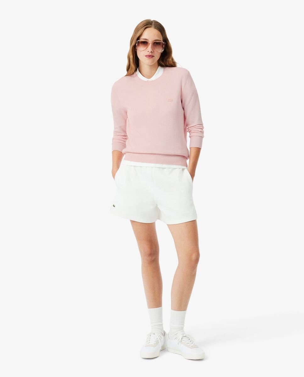De cuello redondo de punto 3d en rosa de manga larga - Lacoste - Rosa Rosa-4