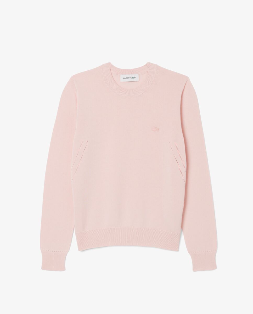 De cuello redondo de punto 3d en rosa de manga larga - Lacoste - Rosa Rosa-6