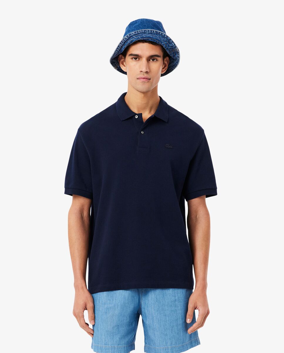 Imagen 0 de Polo de hombre de piqué grueso de corte amplio de manga corta Azul marino