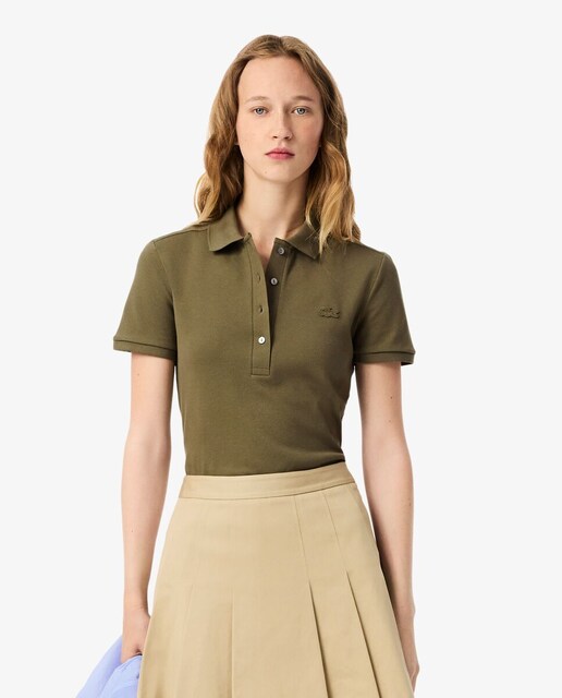 Imagen 0 de Polo de mujer en piqué de algodón stretch de manga corta