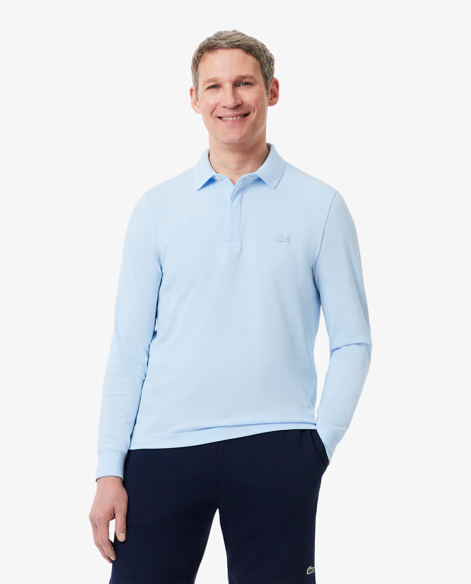 Imagen 0 de Polo de hombre de corte regular paris de piqué elástico de manga corta Azul claro