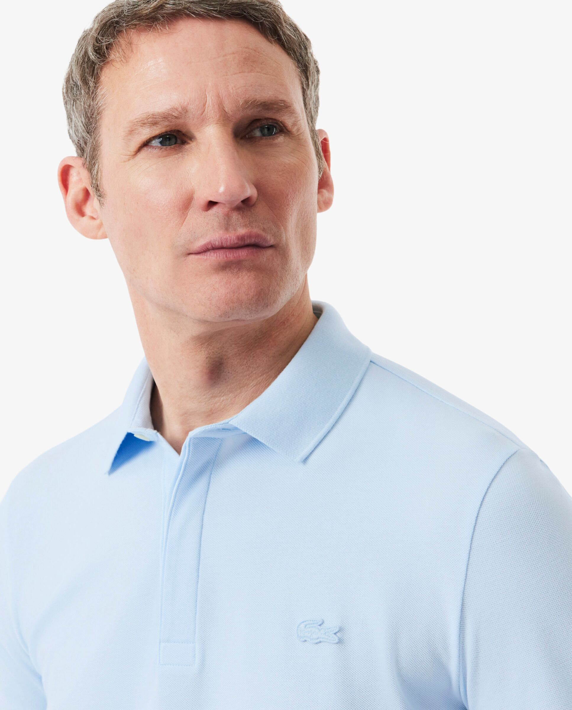 Polo de hombre de corte regular paris de piqué elástico de manga corta - Lacoste - Azul claro Azul claro-3