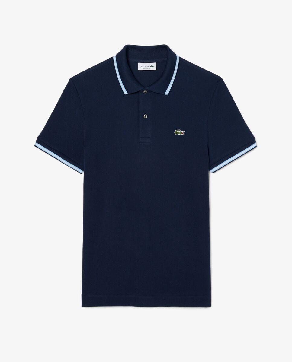 Polo de hombre de corte regular con ribetes decorativos de manga corta - Lacoste - Azul marino Azul marino-6