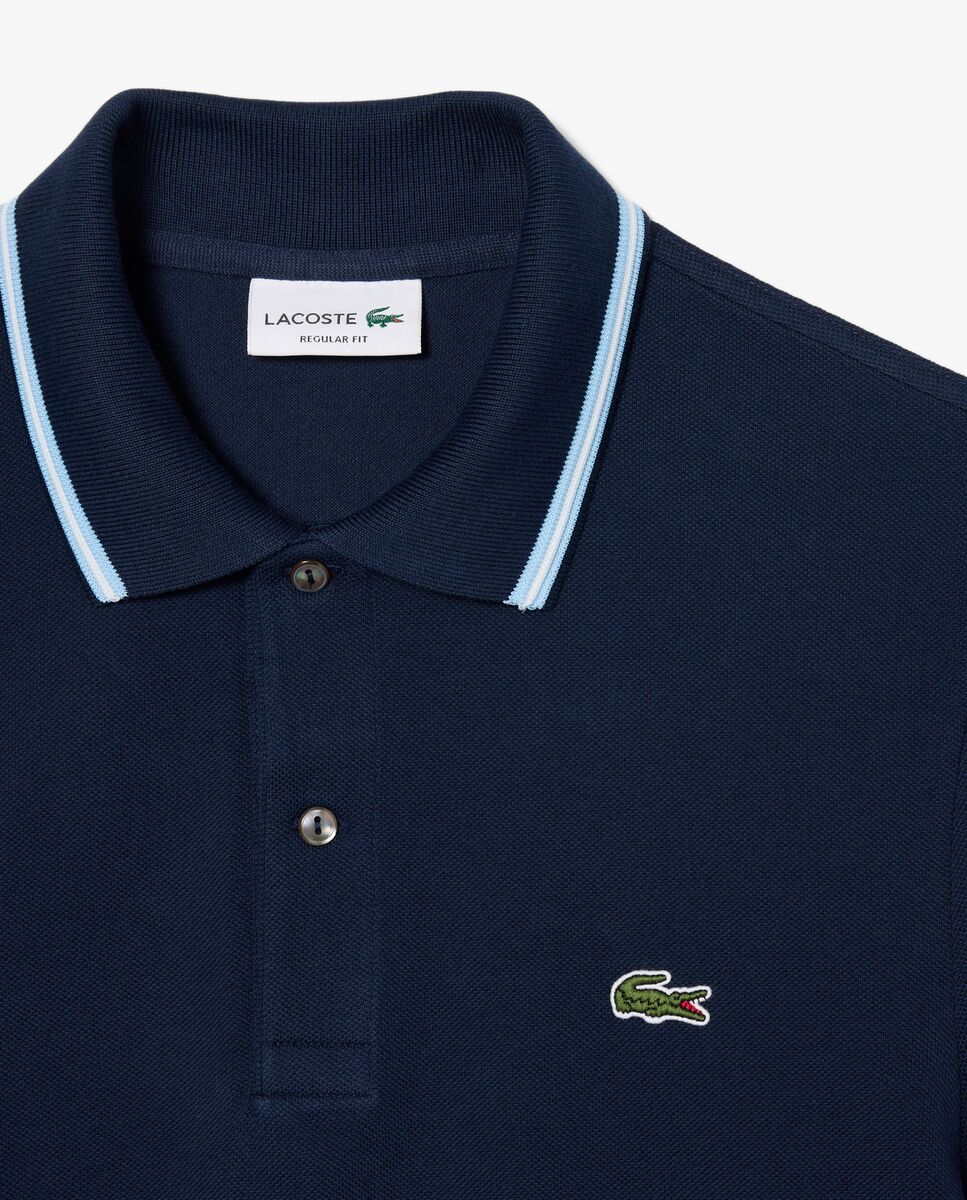 Polo de hombre de corte regular con ribetes decorativos de manga corta - Lacoste - Azul marino Azul marino-5