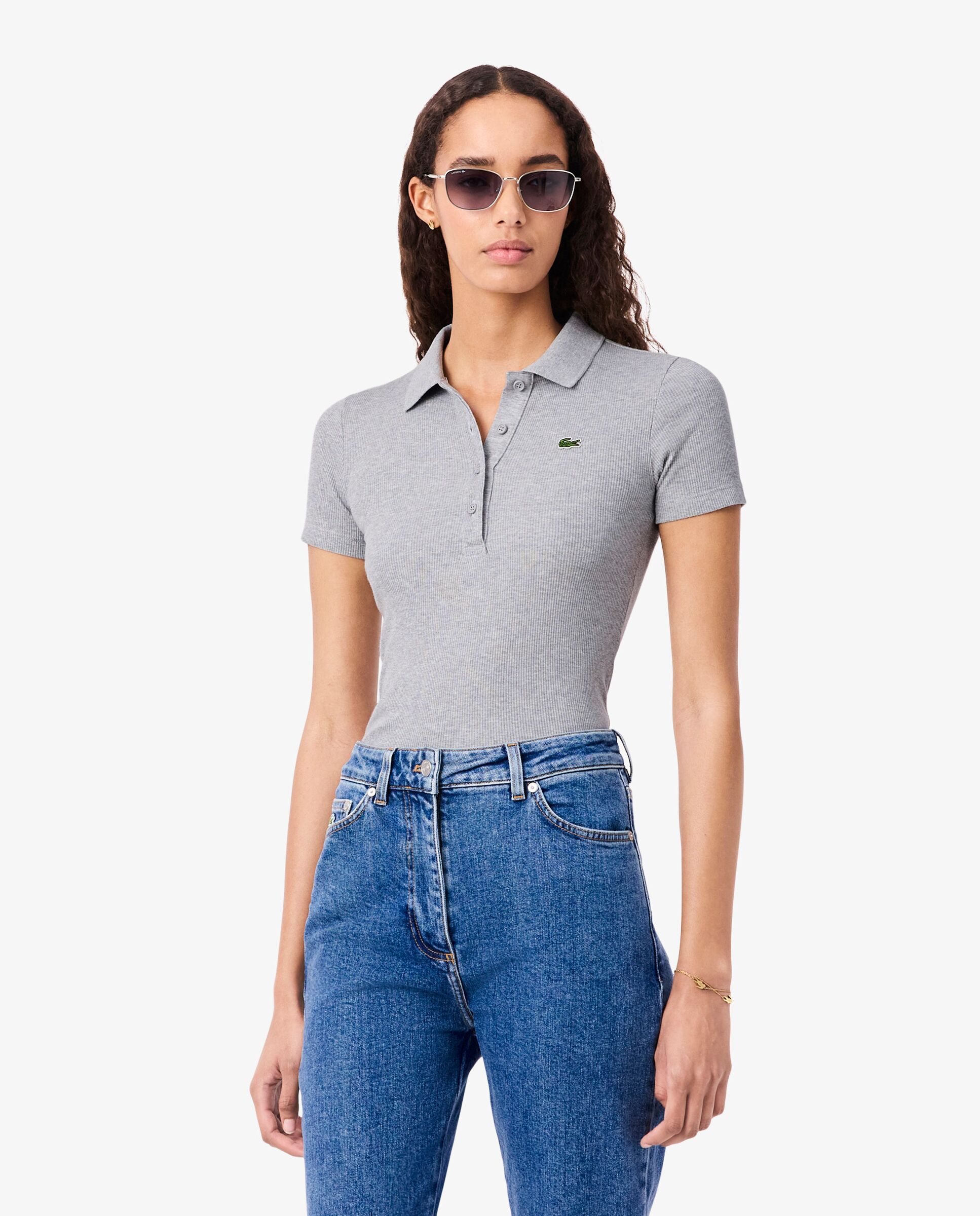 Polo de mujer Lacoste en algodón ecológico - Gris oscuro Gris oscuro-1