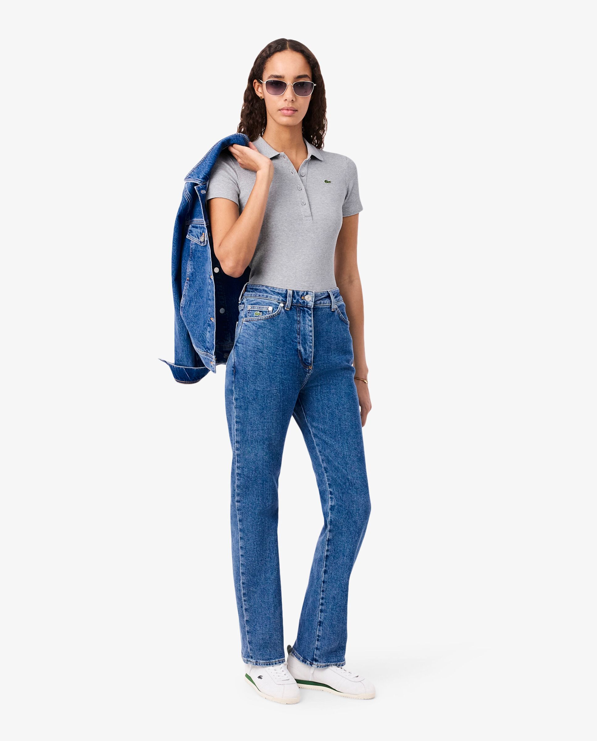 Polo de mujer Lacoste en algodón ecológico - Gris oscuro Gris oscuro-4