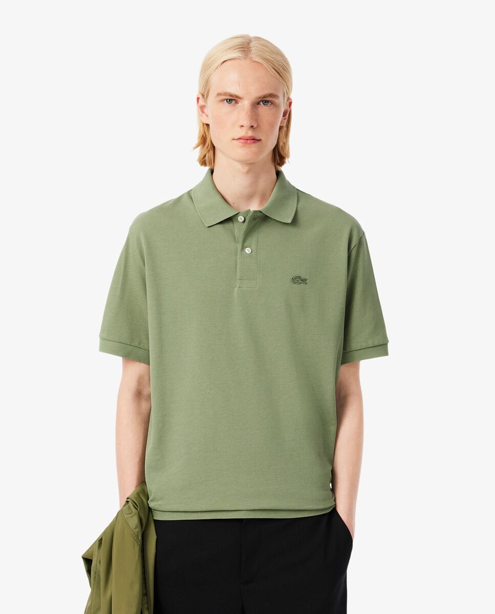 Polo de hombre de piqué grueso de corte amplio de manga corta - Lacoste - Azul celeste Verde-1