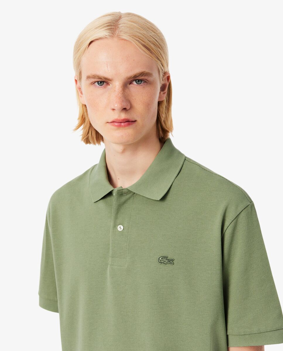 Polo de hombre de piqué grueso de corte amplio de manga corta - Lacoste - Azul celeste Verde-3